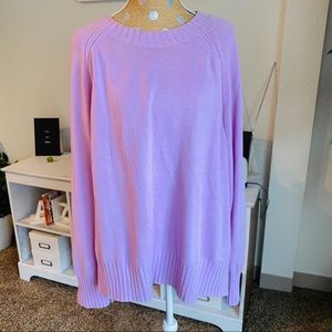 Light lavender scoop neck knit sweater